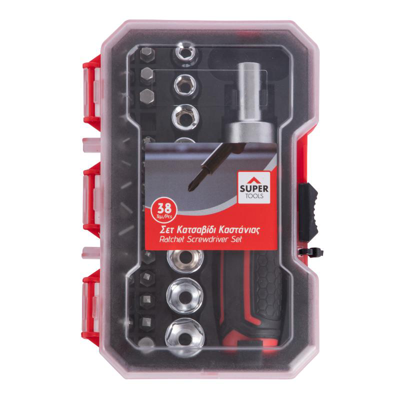 Super tool ratchet screwdriver set 38 pieces, , medium-null