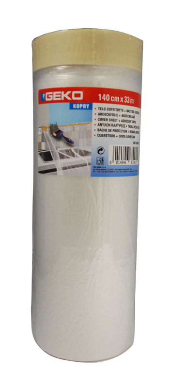 Geko cover sheet+adhesive tape 140cmx33m, , medium-null
