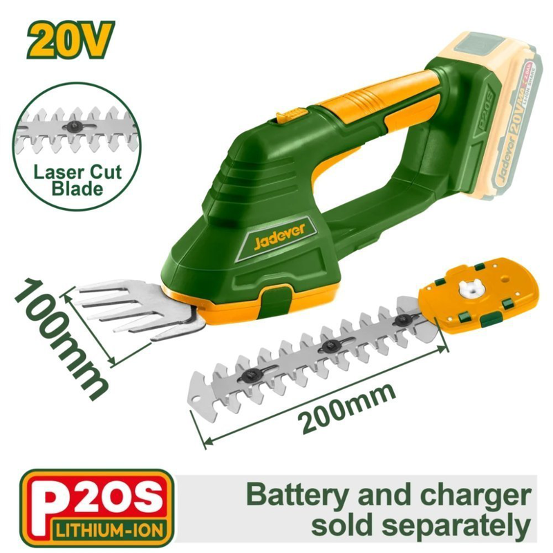 Product image: Jadever ασύρματο θαμνοκοπτικό μπορντουροψάλιδο 20v μπαταρίας για εύκολη και ακριβή κοπή solo, , medium-null