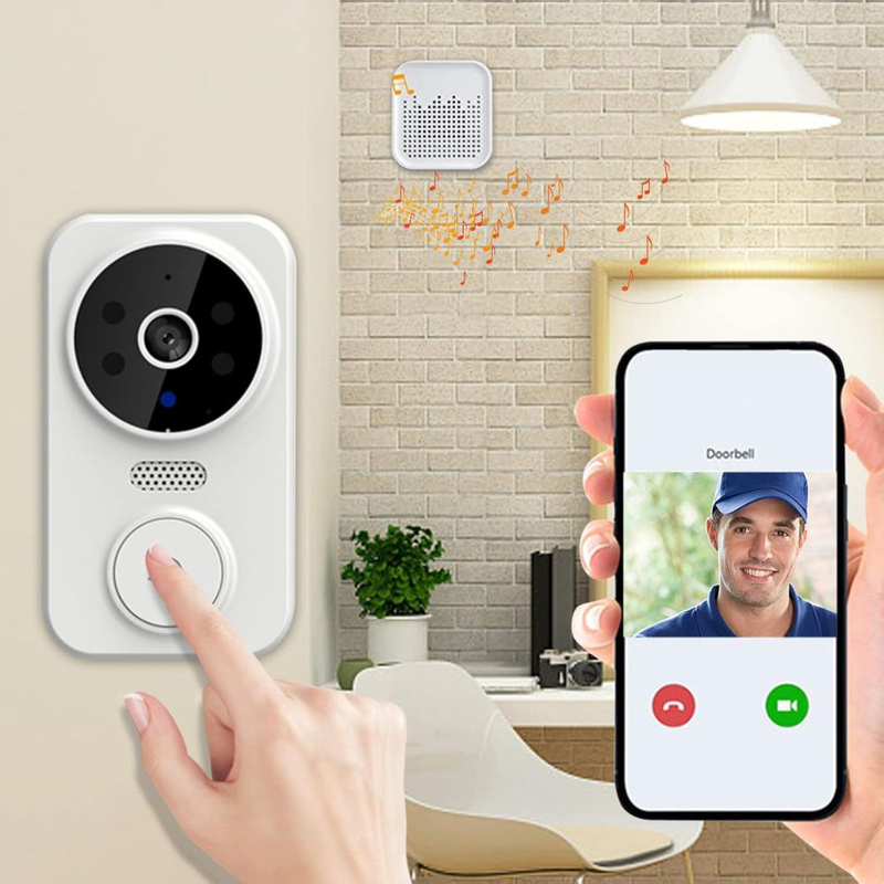 Green lyca mini doorbell με κάμερα 1080p, νυχτερινή όραση και διπλής κατεύθυνσης ήχο, , medium-null