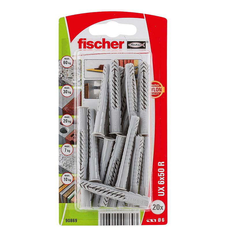 Fischer ux 6x50r k universal - 20pcs, , medium-null