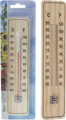 Wooden thermometer 225x50x8mm, , medium