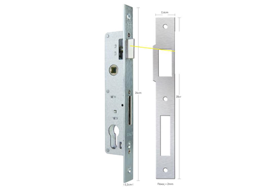 Narrow zinc alloy latch & dead bolt (a7005), , medium
