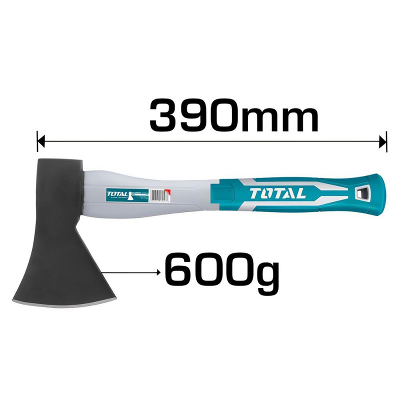 Product image: Total τσεκούρι 600gr με λαβή 390mm ελαφρύ & ανθεκτικό για κοπή καυσόξυλων & κήπου (tht786006), , medium-null