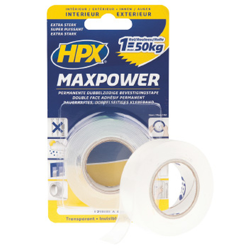 Hpx max power tape transparant 19mm-null