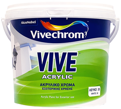 Vivechrom ακρυλικο χρωμα λευκο 9l