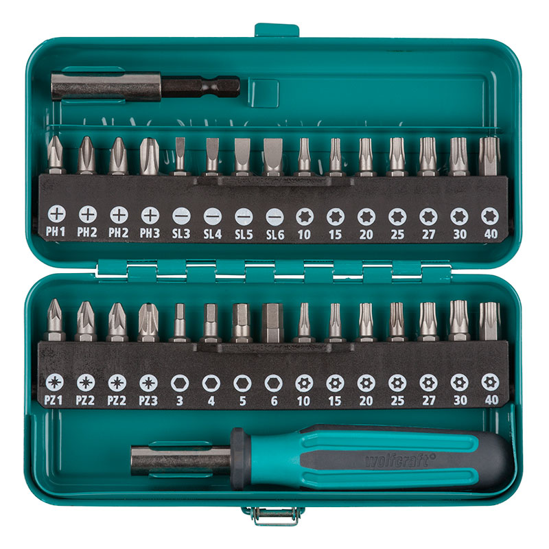 Wolfcraft 1 standard bit set 32 pcs, , medium-null
