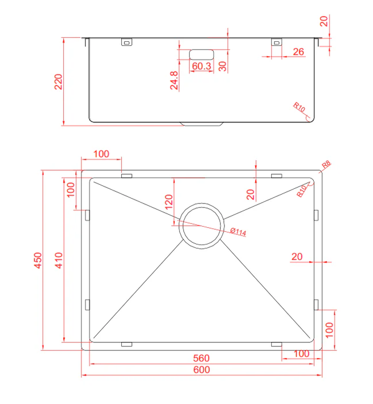 Brushed champagne gold undermount kitchen sink 60x45x22CM image number null
