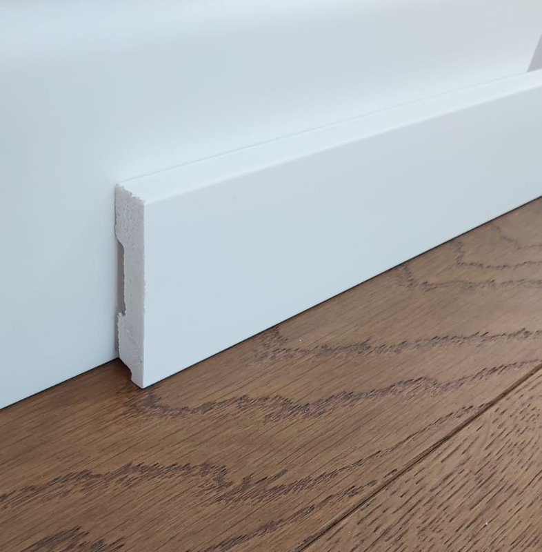 Polimer skirting 60mm recessed white, , medium image number null