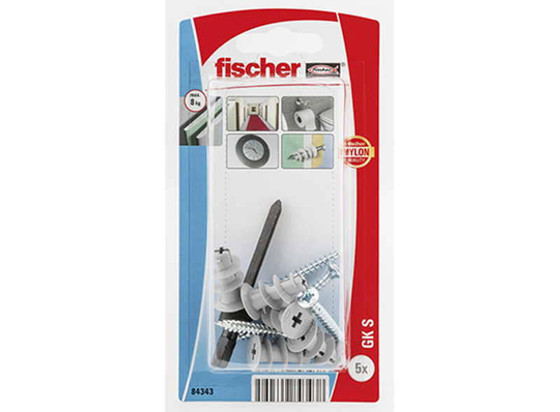 Fischer 84343 screw anchor screw & anchor kit 2.2 cm 5 pc(s), , medium-null