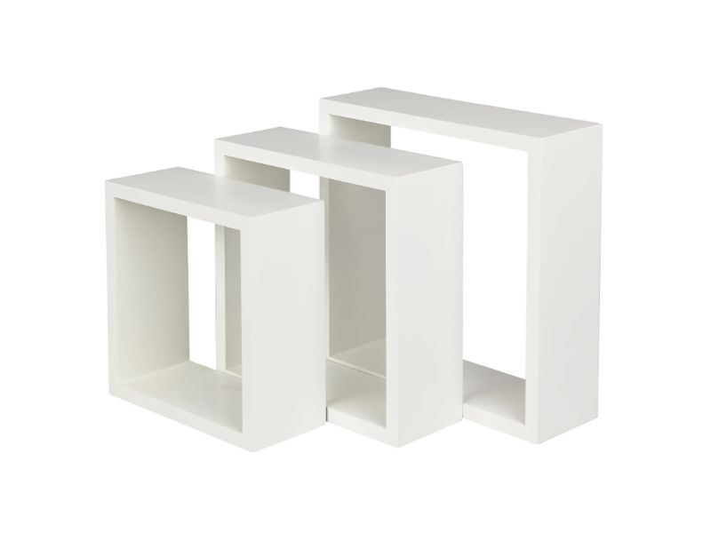 Basic set of 3 shelves white 27cmx27cmx12mm, , medium-null