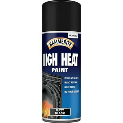 Hammerite black matt hi-heat 400ml, , medium