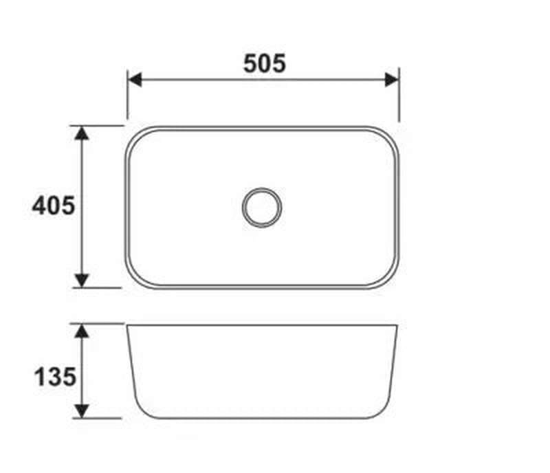 Lea black matte art basin 505x405x135mm, , medium-null