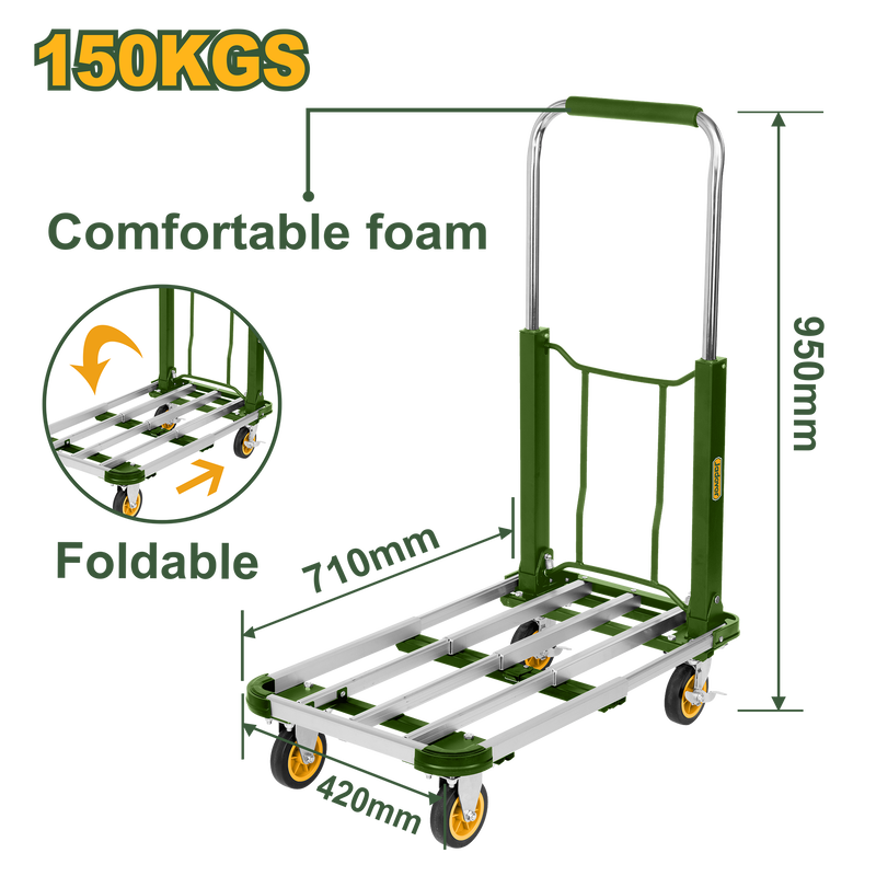 Foldable platform hand truck 150kg jadever, , medium-null