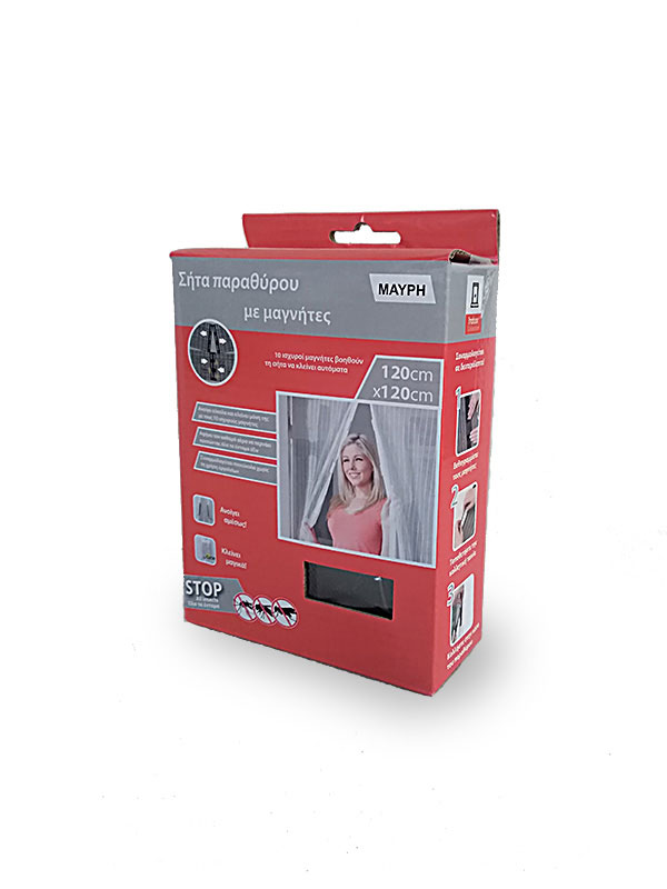 Home & camp fly screen magnetic window 120x120cm black-null