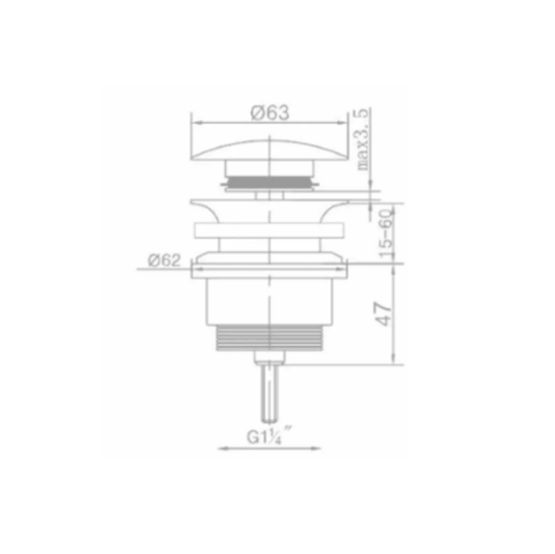 Matte white universal click-clack valve, , medium image number null