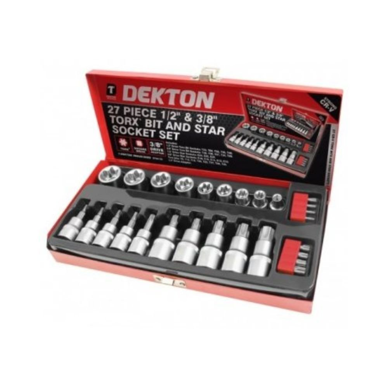 Product image: Dekton 27τμχ star μπιτ & star σετ υποδοχών 1/2" & 3/8", , medium-null