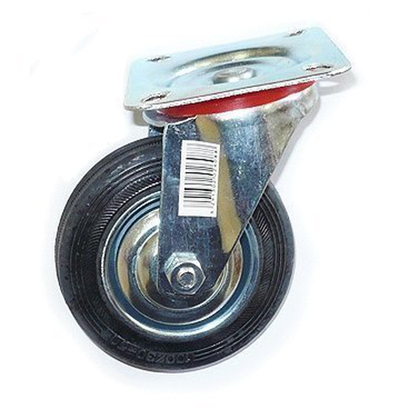 Industrial castor with steel core wheel swivel, rigid & threaded size:75mm 50kg, , medium-null