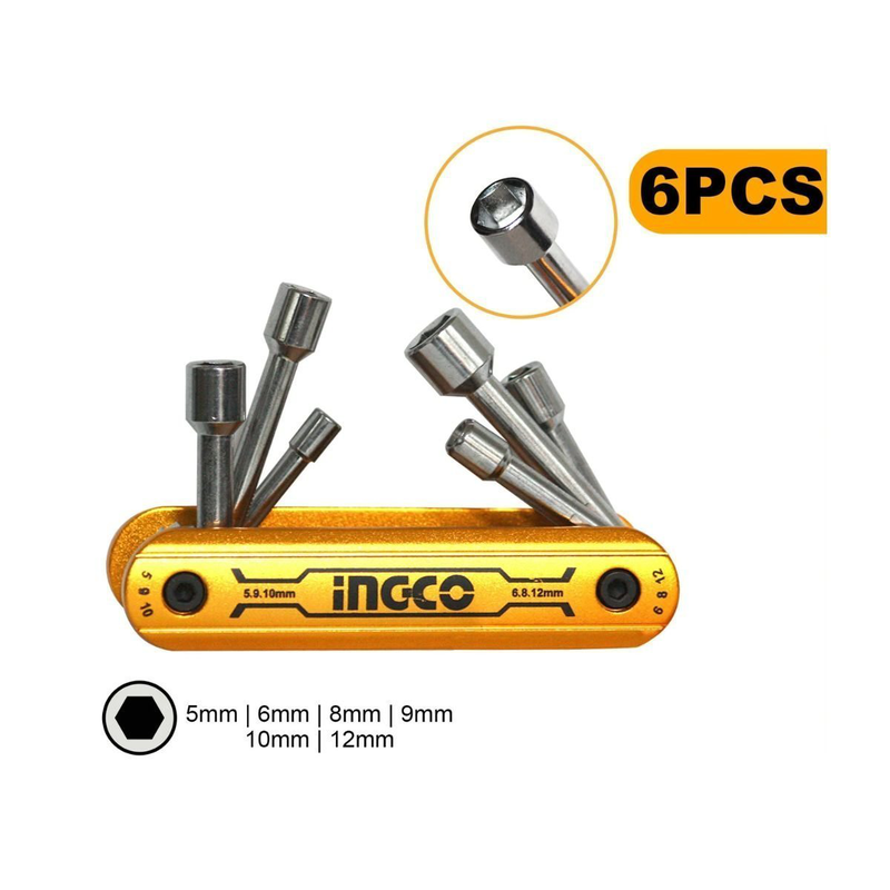 Ingco folding nut driver set 6pcs, , medium-null