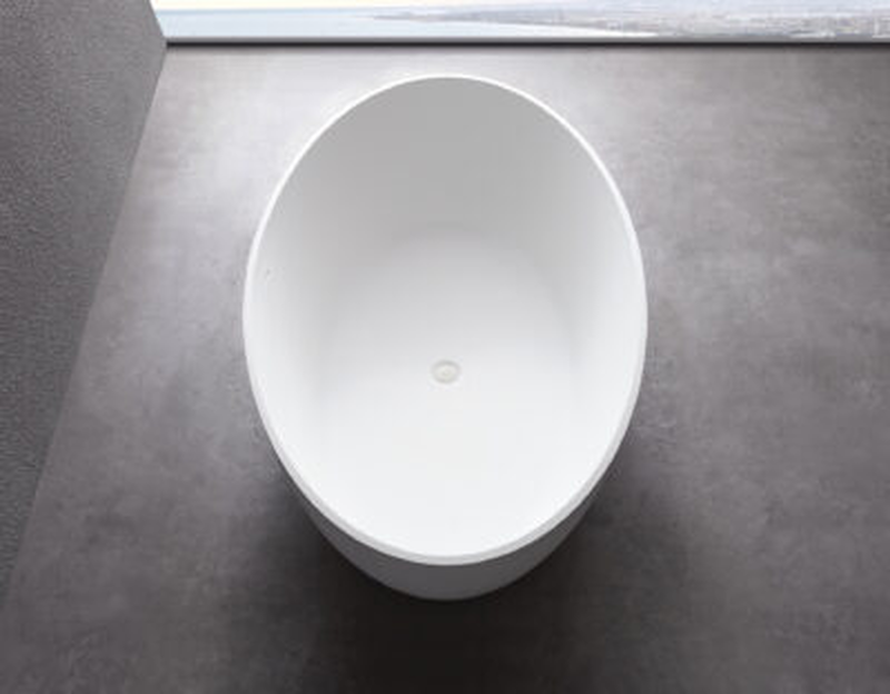 Free standing solid surface bathtub white matte 170x100x56cm, , medium-null