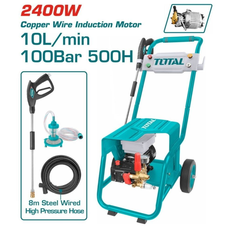 Product image: Total επαγγελματικό πλυστικό μηχάνημα υψηλής πίεσης 2.400w / 100 bar, , medium-null