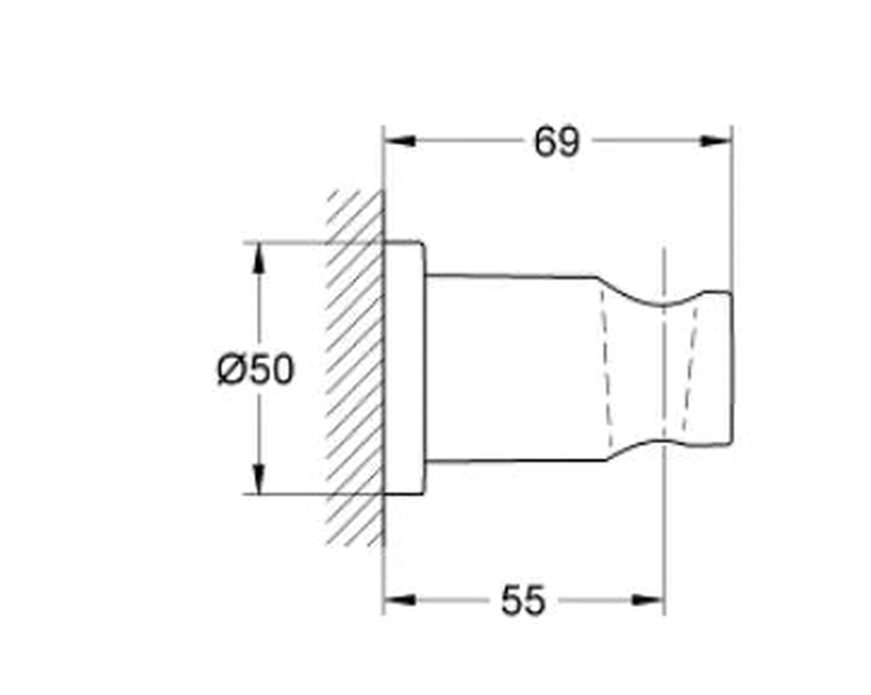 Grohe rainshower wall hand shower holder phantom black-null