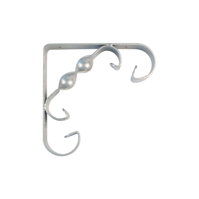 Shelf corner mod. 20 200x200mm metallic silver, Silver, medium