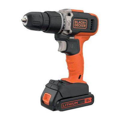 Cordless drill 18v li-ion + 1 battery 1.5ah + charger black&decker bcd003c1-qw, , medium