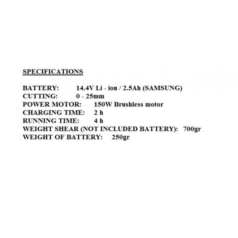 Product image: Bax ψαλίδι κλαδέματος μπαταρίας 14.4v/2.5ah με μέγιστη διάμετρο κοπής 25mm σετ με 2 μπαταρίες, , medium-null