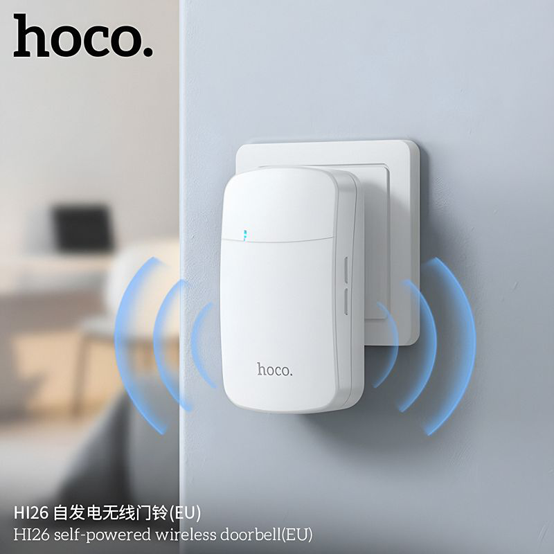 &Alpha;&sigma;ύ&rho;&mu;&alpha;&tau;&omicron; &kappa;&omicron;&upsilon;&delta;&omicron;ύ&nu;&iota; &pi;ό&rho;&tau;&alpha;&sigmaf; hoco hi26 self-powered wireless doorbell, , medium-null