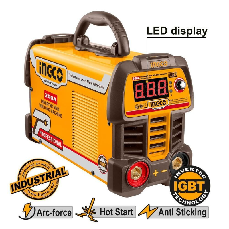 Ingco μηχανή συγκόλλησης mma inverter 200a, , medium-null