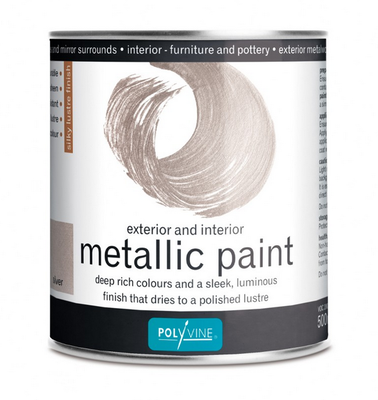 Metallic paint silver 500ml polyvine