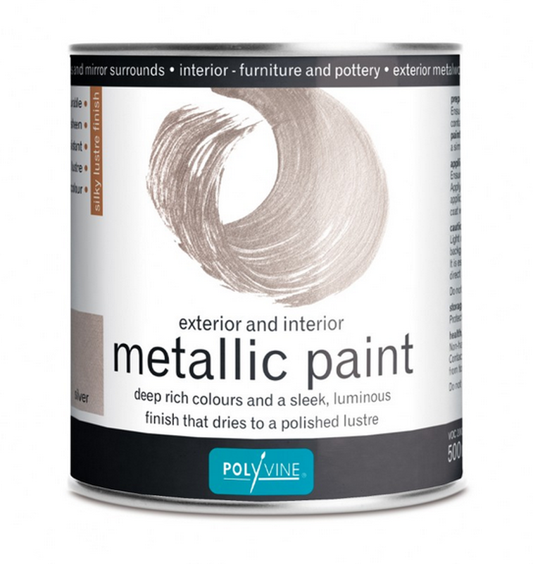 Metallic paint silver 500ml polyvine, , medium-null