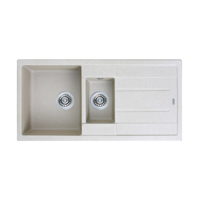 Granite sink  set with pipon 100x50x18cm  black 8201, , medium