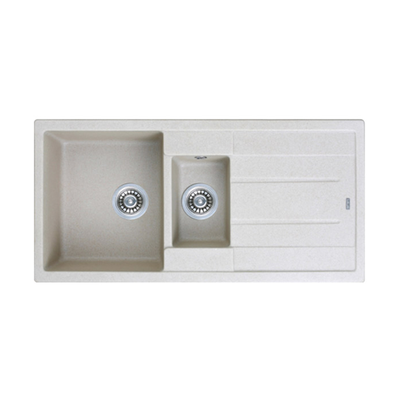Granite sink  set with pipon 100x50x18cm  black 8201, , medium-null