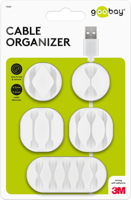 Goobay cable manag.set white 5