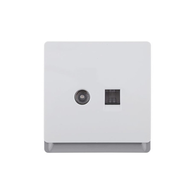 Swe 1g TV socket + 1g data socket rj45, cat6, , medium