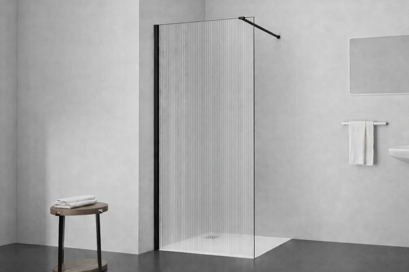 Walk-in shower cabin fluted glass-null