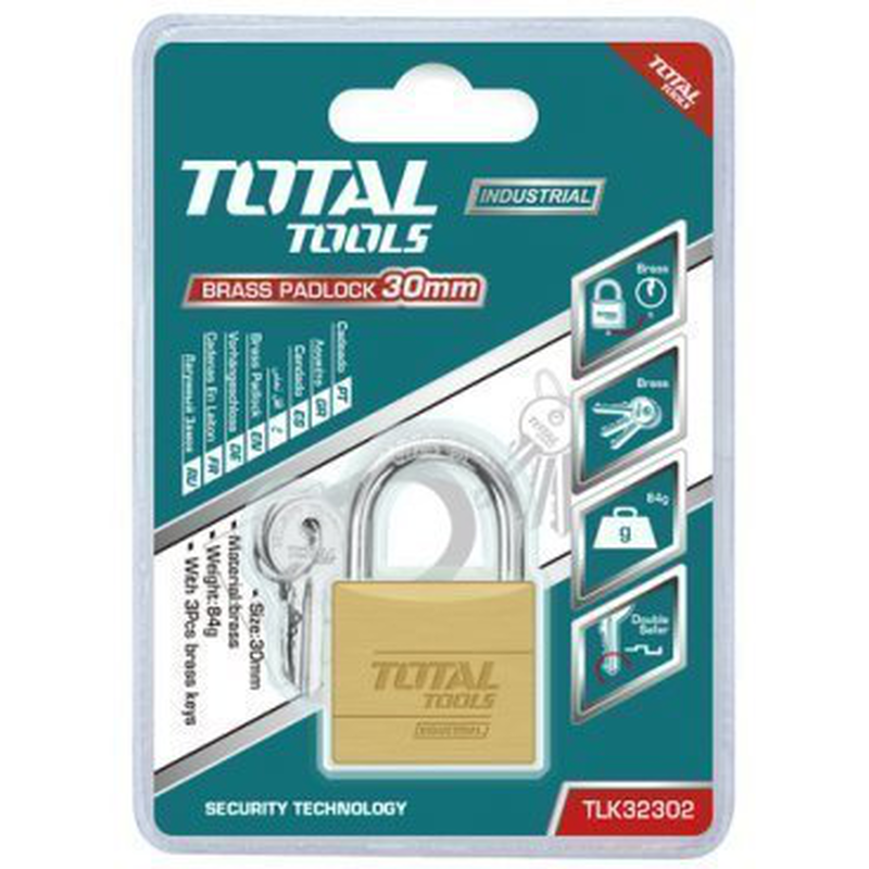 Total brass padlock 30mm, , medium-null