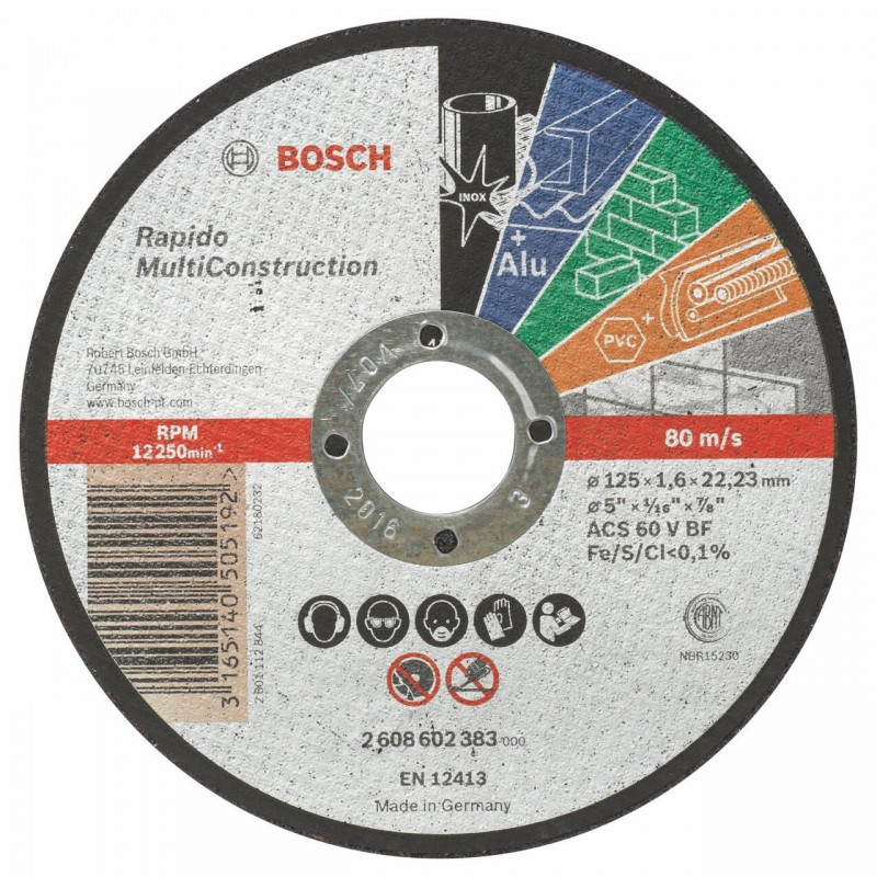 Bosch rapido δισκος κοπης επιπεδος acs 46 v bf, 125 mm, 1,6 mm, , medium-null