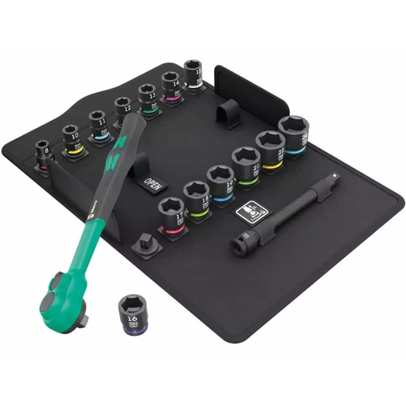Wera tools zyklop comfort 8100 metal ratchet 3/8 8-24mm 16 pieces-null