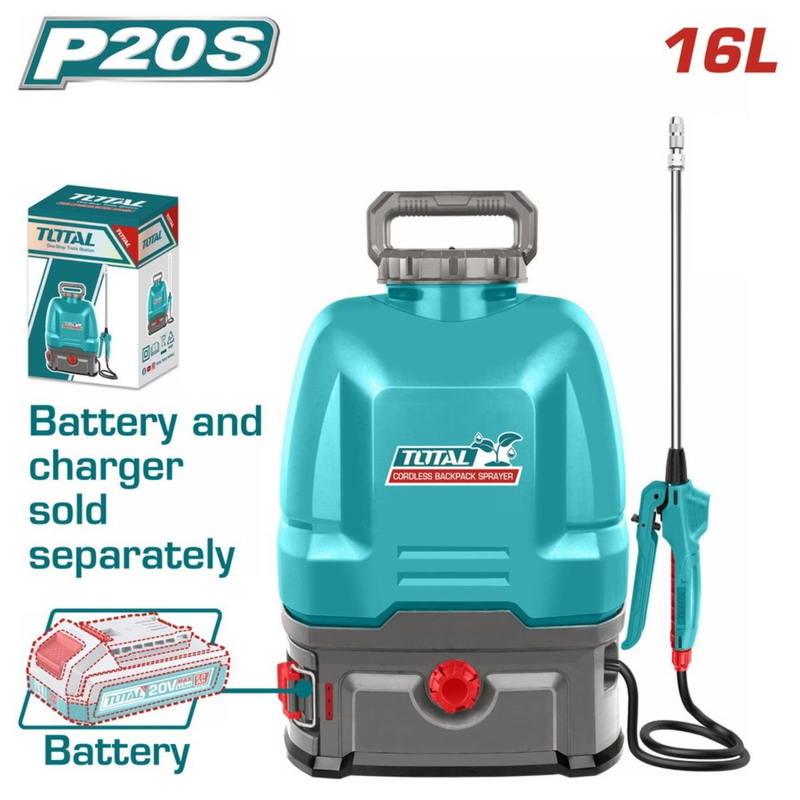 Product image: Total ψεκαστήρας πλάτης μπαταρίας με χωρητικότητα 16lt σε γαλάζιο χρώμα solo, , medium-null