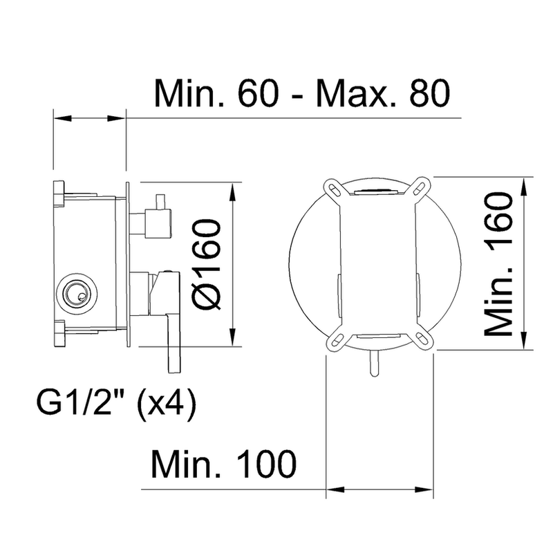 Product image: Nexus brushed gunmetal concealed single-lever shower mixer, , medium-null