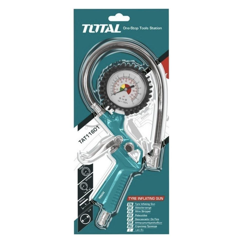 Product image: Total αερόμετρο με πιστόλι αέρα μέγιστης πίεσης 22bar tat11601, , medium-null