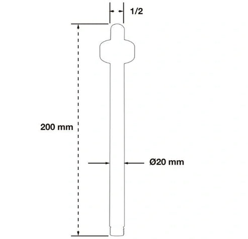 Round ceiling shower arm, , medium-null
