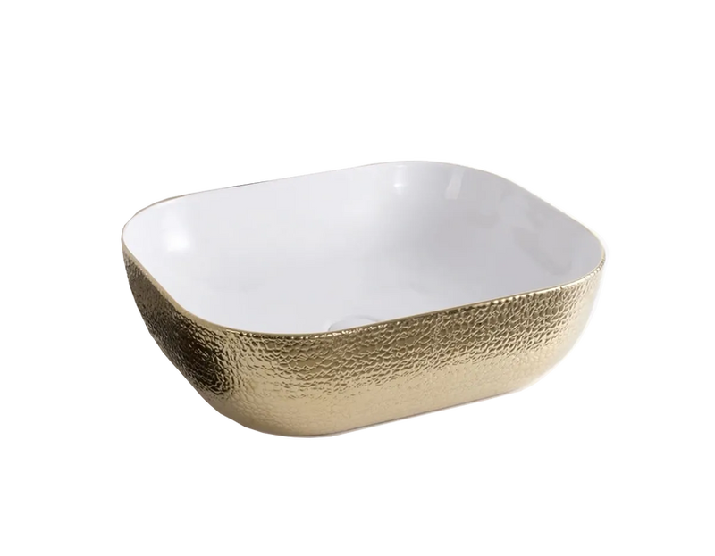 Lea white/gold art basin 505x405x135mm, , medium image number null