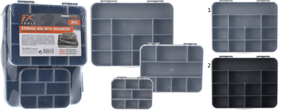 Fx tools storage box with organizer 3pcs