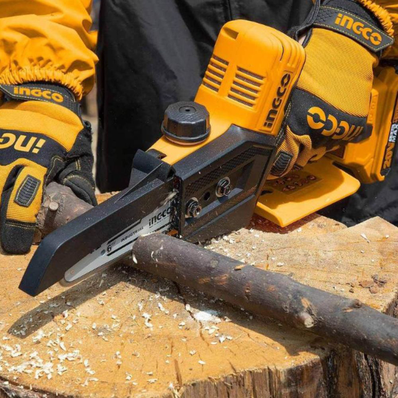 Ingco σετ μίνι αλυσοπρίονο 6” μπαταρίας 20v με 1 μπαταρία 2ah και φορτιστή, , medium-null