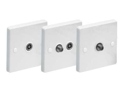 Maxview h84041 satellite & TV twin flash outlet plate, , medium