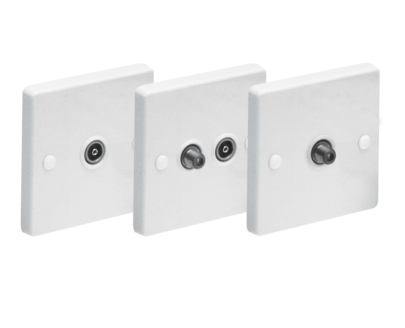 Product image: Maxview h84041 satellite & TV twin flash outlet plate, , medium-null